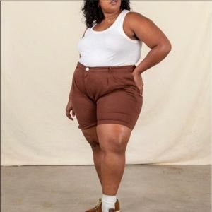 BIG BUD PRESS FUDGESICLE BROWN TROUSER SHORTS